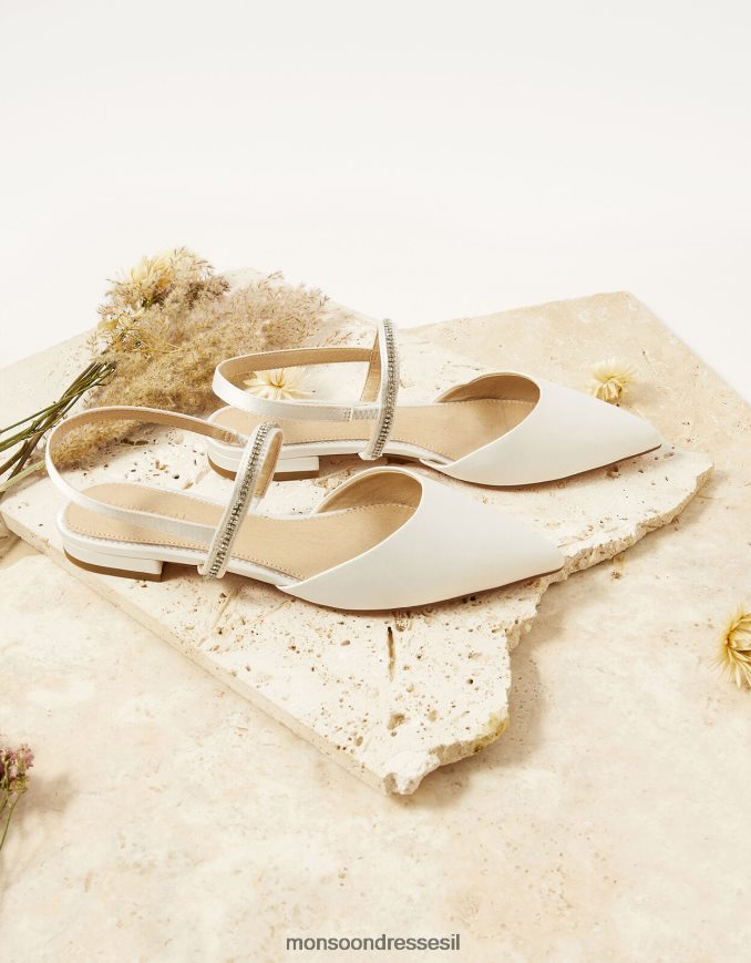 הַנעָלָה Monsoon נעלי כלה שטוחות בגזרת יהלומים שֶׁנהָב נשים HTJ0TZ1551