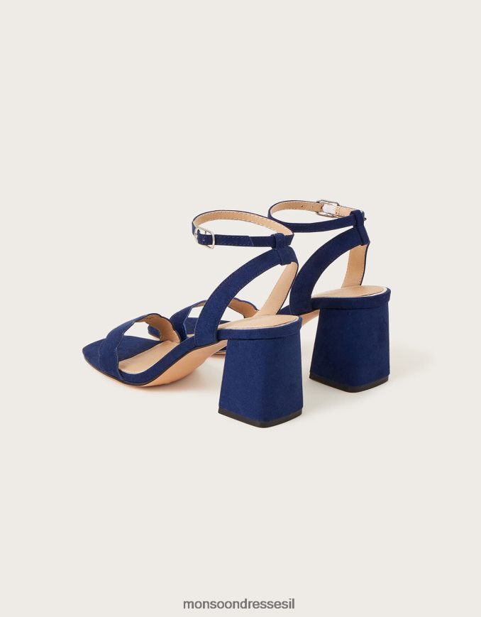 הַנעָלָה Monsoon סנדלי עקב בלוק סקאלופ כחול (צי) נשים HTJ0TZ1552