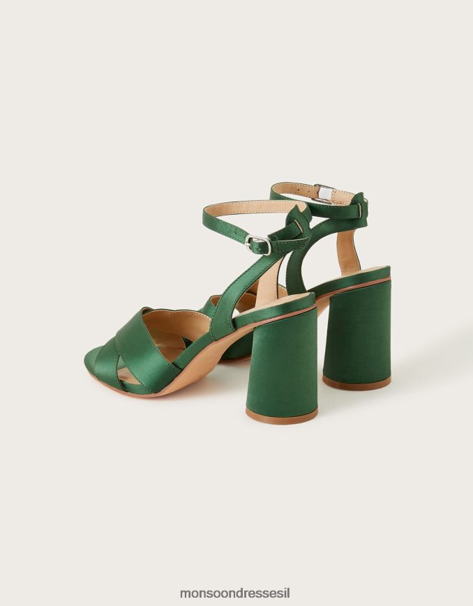 הַנעָלָה Monsoon עקבי בלוק סאטן ירוק נשים HTJ0TZ1557
