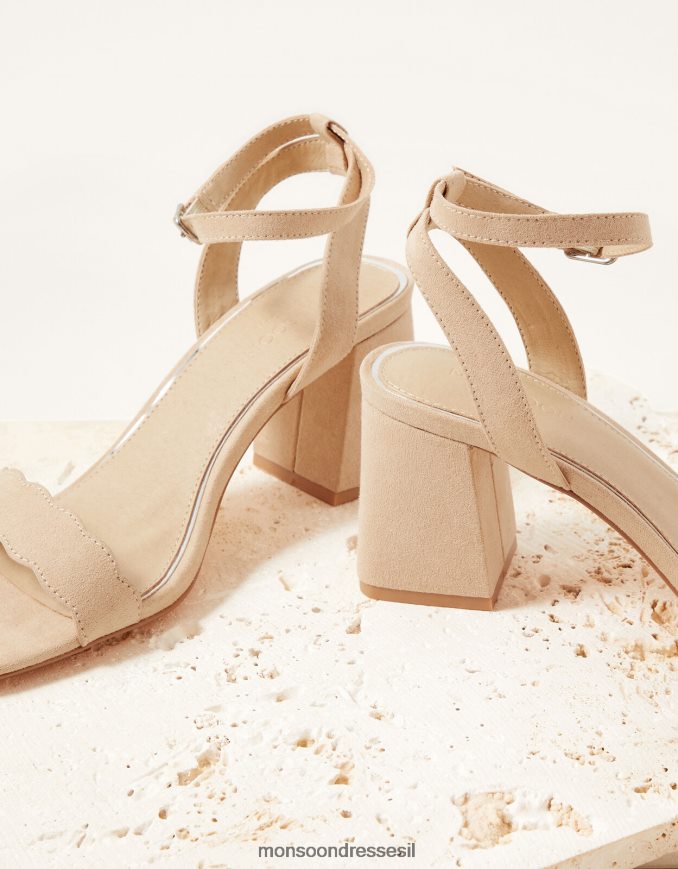 הַנעָלָה Monsoon סקאלופ חולית עקבים בלוק עָרוֹם נשים HTJ0TZ1558