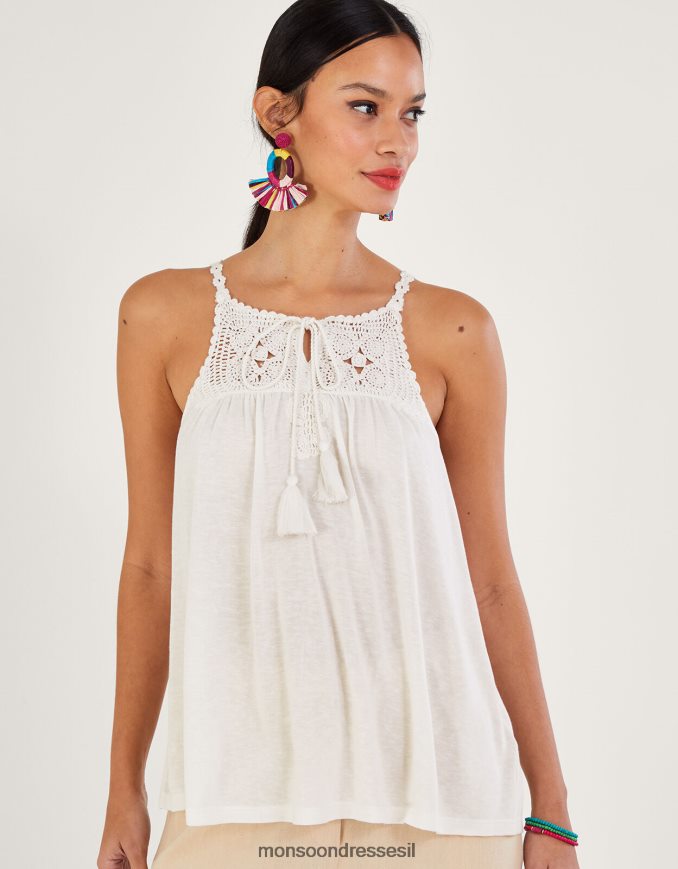 הַלבָּשָׁה Monsoon קמי ג'רזי בגזרת קרושה שֶׁנהָב נשים HTJ0TZ156