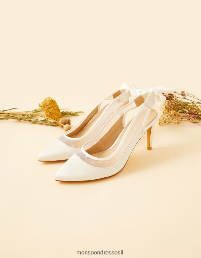 הַנעָלָה Monsoon עקבי כלה עם רשת קשת שֶׁנהָב נשים HTJ0TZ1561