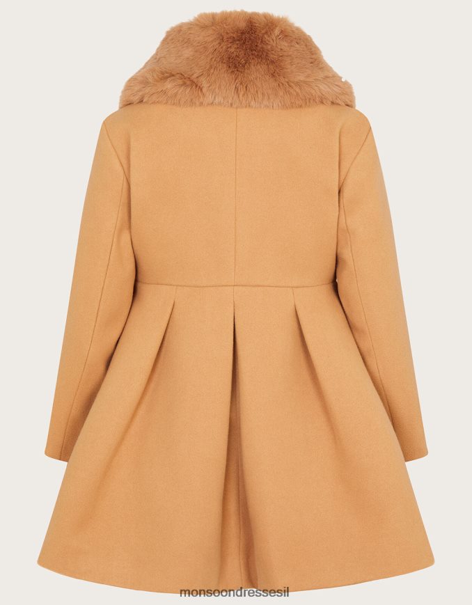 הַלבָּשָׁה Monsoon מעיל כיס כפול חזה גָמָל ילדה HTJ0TZ1581