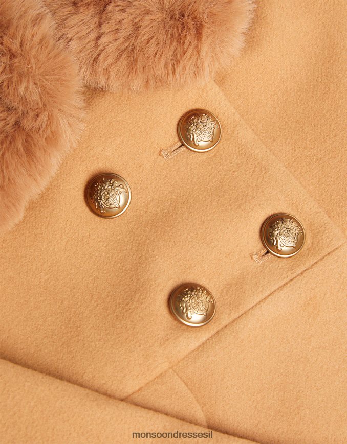 הַלבָּשָׁה Monsoon מעיל כיס כפול חזה גָמָל ילדה HTJ0TZ1581