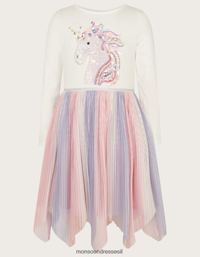 הַלבָּשָׁה Monsoon שמלת אומברה עם קפלים חד קרן דיסקו סגול (לילך) ילדה HTJ0TZ1583