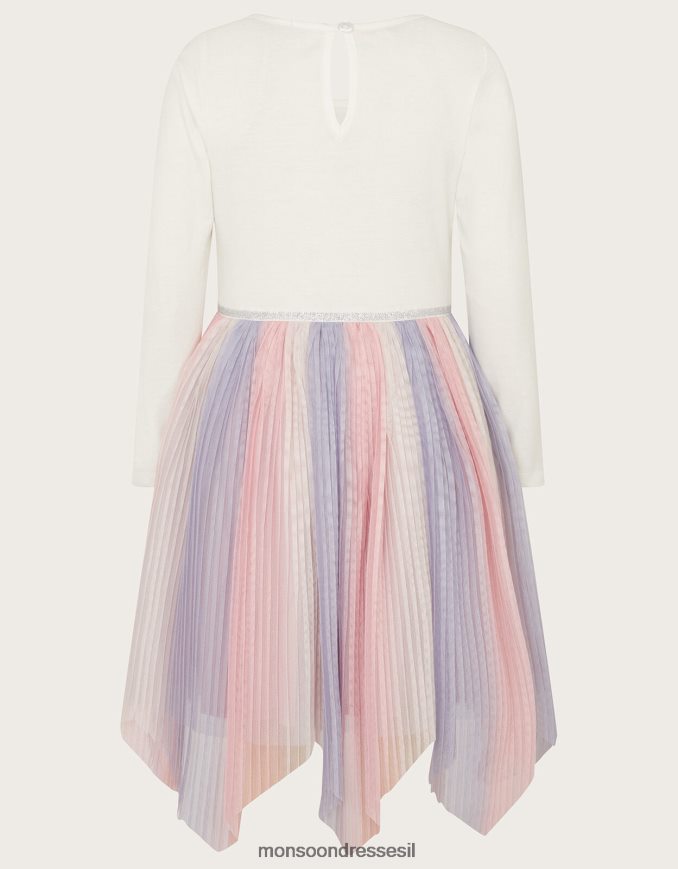 הַלבָּשָׁה Monsoon שמלת אומברה עם קפלים חד קרן דיסקו סגול (לילך) ילדה HTJ0TZ1583