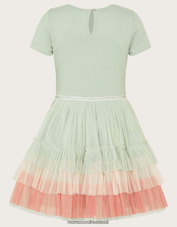 הַלבָּשָׁה Monsoon שמלת פרח דיסקו ירוק (מרווה) ילדה HTJ0TZ1590