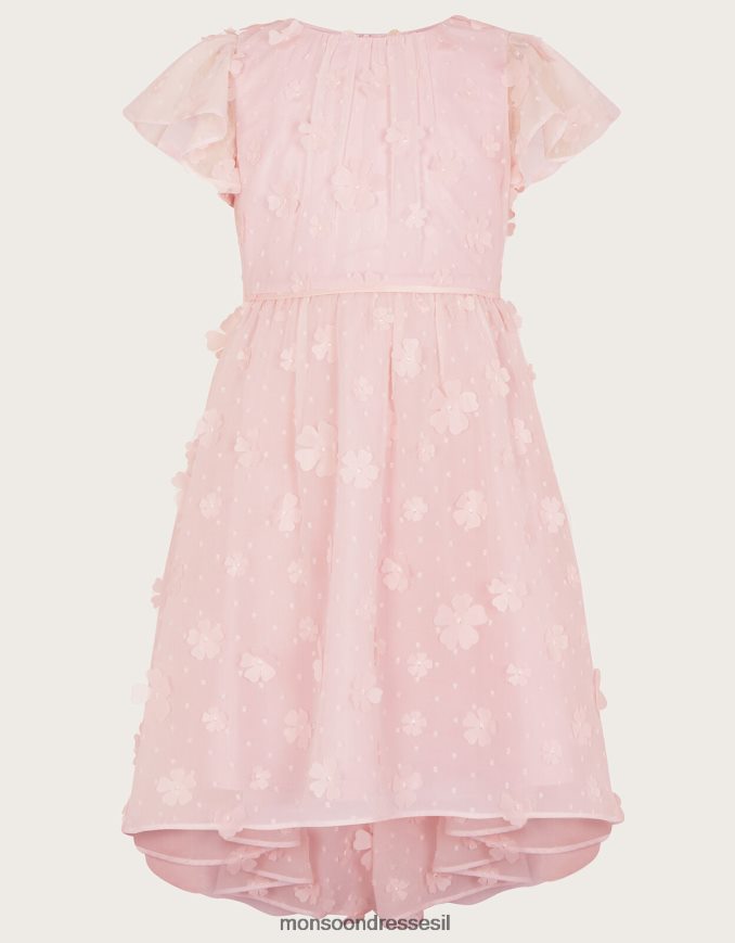 הַלבָּשָׁה Monsoon שמלת פרחים תלת מימדית של פטוניה וָרוֹד ילדה HTJ0TZ1593