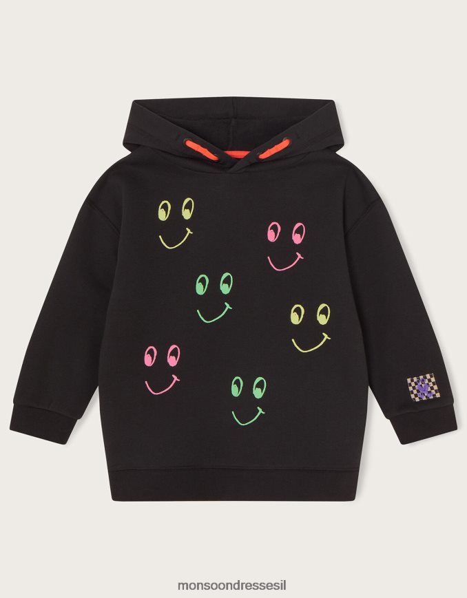 הַלבָּשָׁה Monsoon קפוצ'ון זוהר בחושך שָׁחוֹר ילדה HTJ0TZ1594