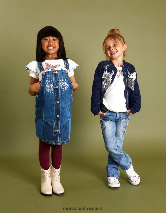 הַלבָּשָׁה Monsoon מעיל בומבר מרופד חד קרן נצנצים כחול (צי) ילדה HTJ0TZ1606