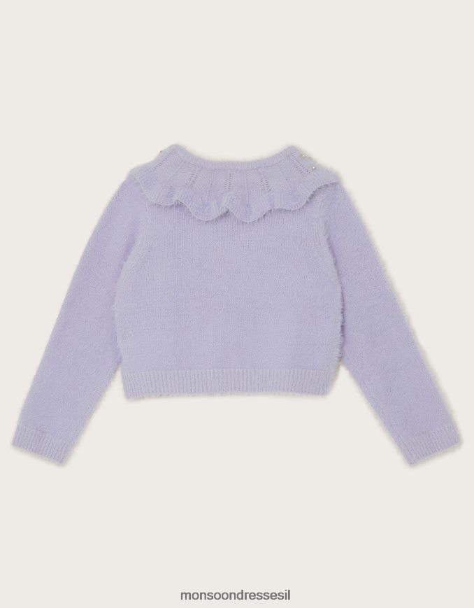 הַלבָּשָׁה Monsoon קרדיגן בולרו עם צווארון חן רך סגול (לילך) ילדה HTJ0TZ1609