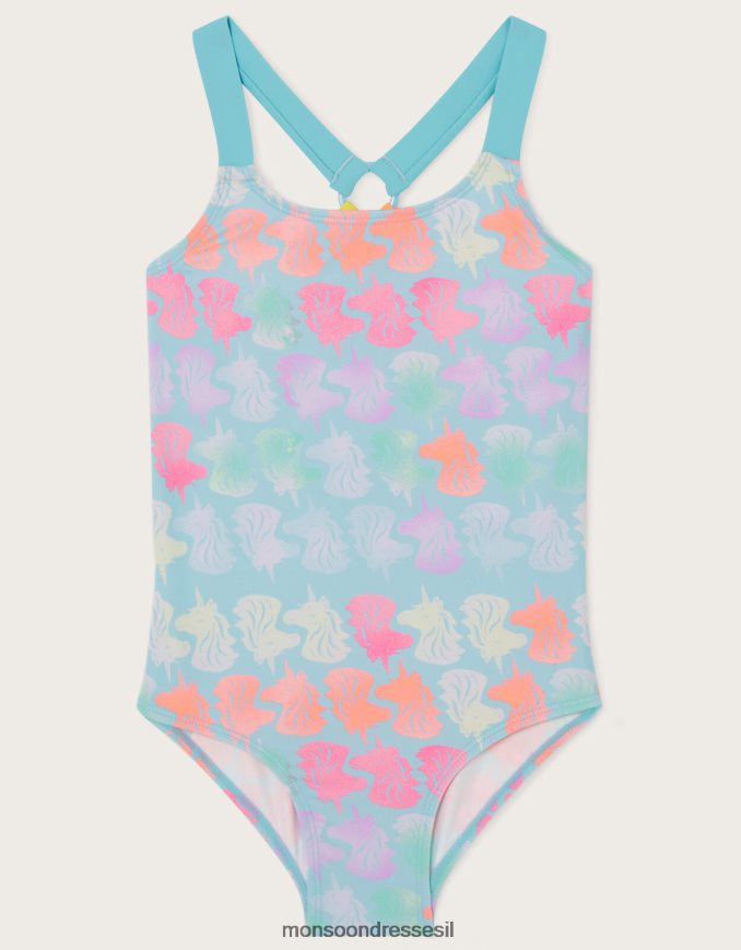 הַלבָּשָׁה Monsoon בגד ים עם רצועת ראשי חד קרן כחול (טורקיז) ילדה HTJ0TZ1610