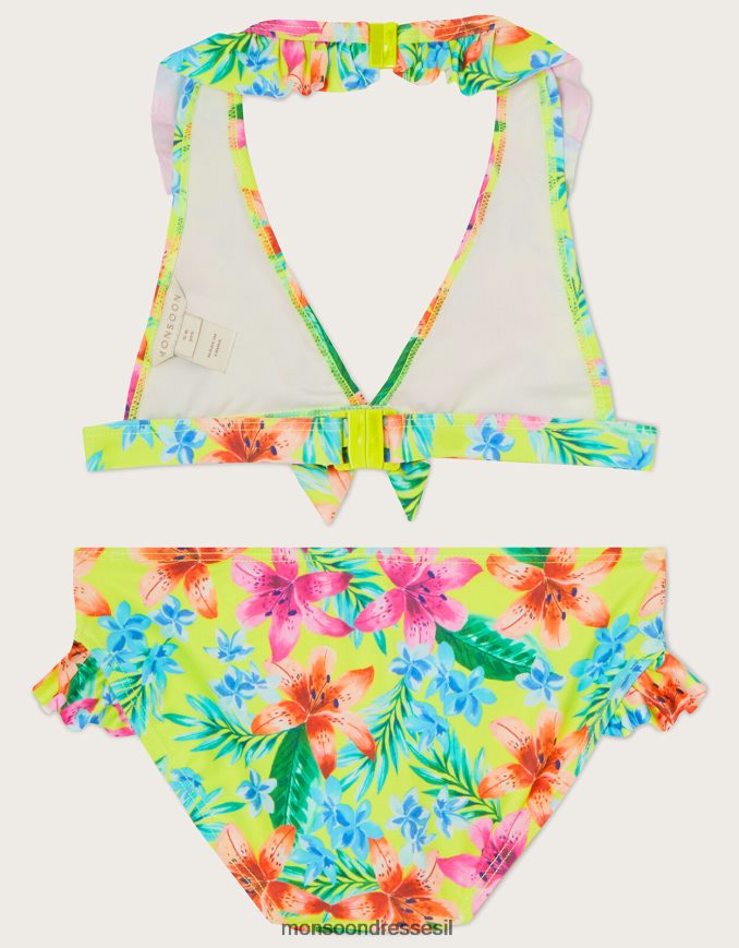 הַלבָּשָׁה Monsoon סט ביקיני משולש טרופי ירוק (ליים) ילדה HTJ0TZ1615