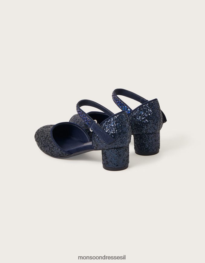 הַנעָלָה Monsoon נעלי עקב בלוק שני חלקים מסנוורים כחול (צי) ילדה HTJ0TZ1617