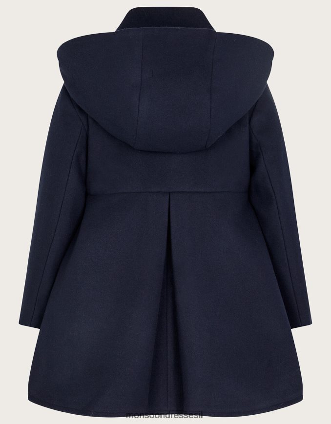 הַלבָּשָׁה Monsoon מעיל ברדס צווארון כחול (צי) ילדה HTJ0TZ1624