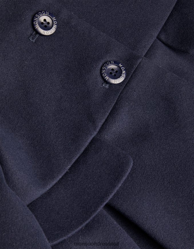 הַלבָּשָׁה Monsoon מעיל ברדס צווארון כחול (צי) ילדה HTJ0TZ1624