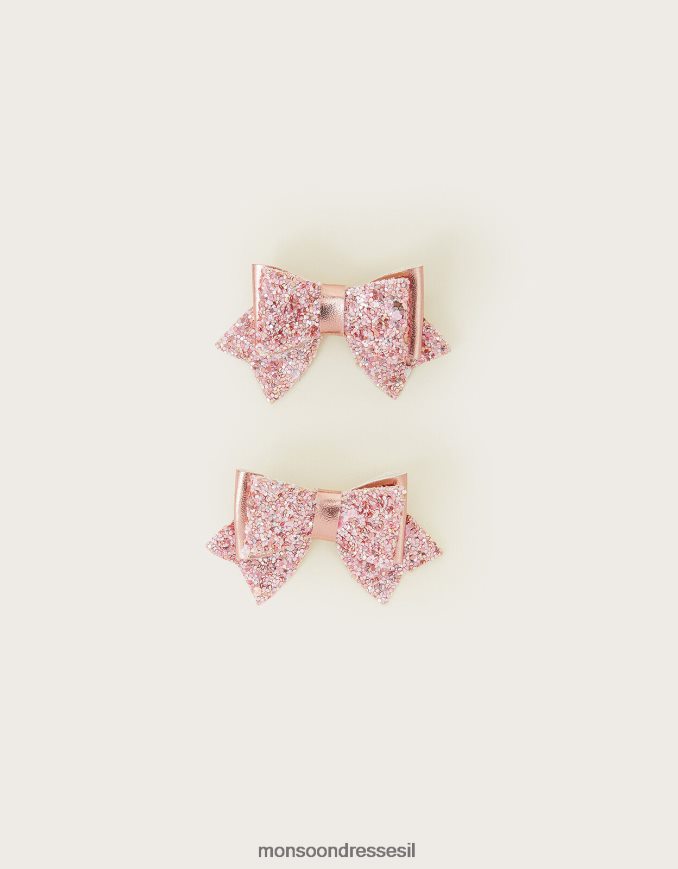 אבזר Monsoon קליפס שיער קשת נוצץ מנצנץ סט של שניים אופנה ילדה HTJ0TZ1626