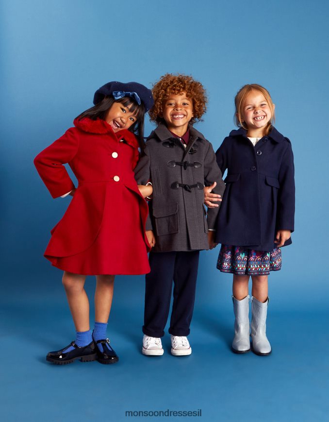 הַלבָּשָׁה Monsoon מעיל חכם מעוצב עם חצאית אָדוֹם ילדה HTJ0TZ1627