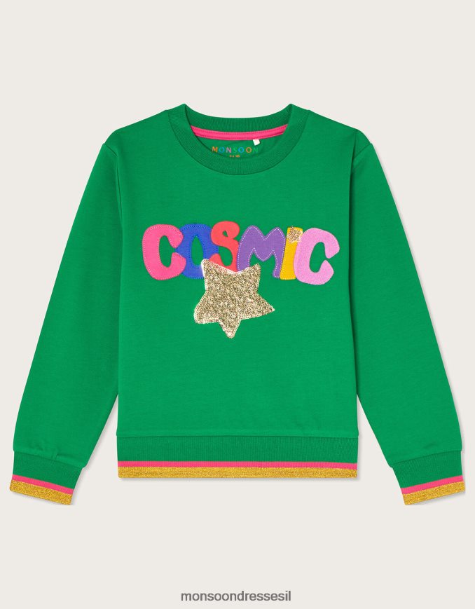 הַלבָּשָׁה Monsoon סוודר קוסמי ירוק יְלָדִים HTJ0TZ1632