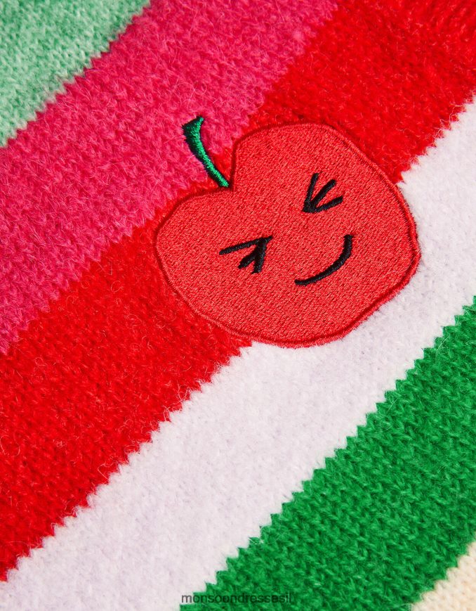 הַלבָּשָׁה Monsoon אפוד סוודר פס אָדוֹם ילדה HTJ0TZ1634