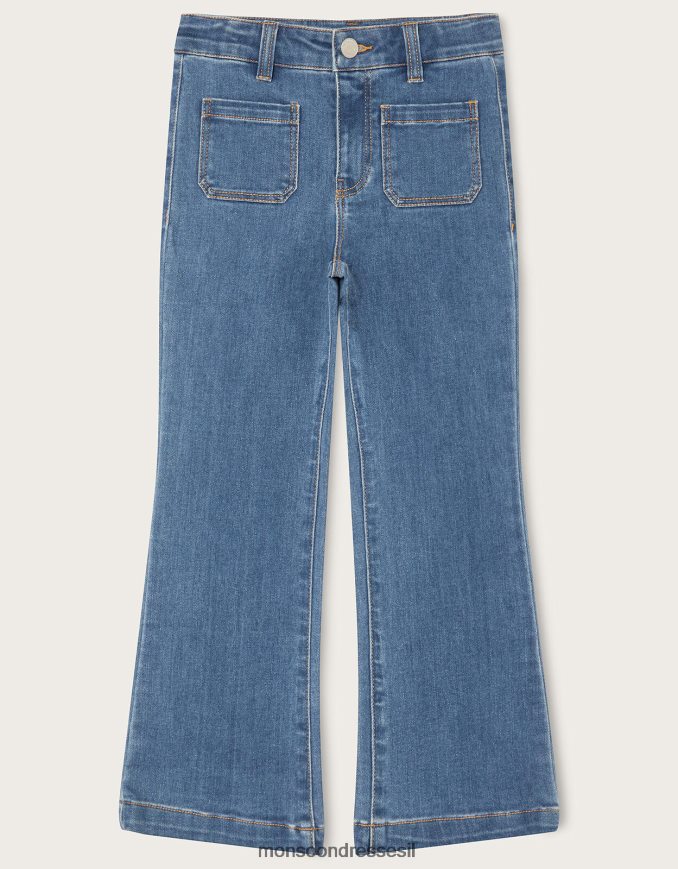 הַלבָּשָׁה Monsoon ג'ינס רקום עם פרט כוכב כְּחוֹל ילדה HTJ0TZ1635