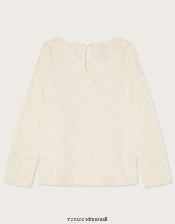 הַלבָּשָׁה Monsoon חולצת טריקו עם שרוולים ארוכים של סנאי שֶׁנהָב ילדה HTJ0TZ1642