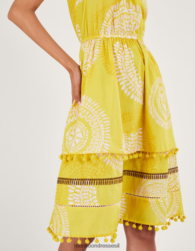 הַלבָּשָׁה Monsoon שמלת קולר מדורגת צהוב נשים HTJ0TZ164