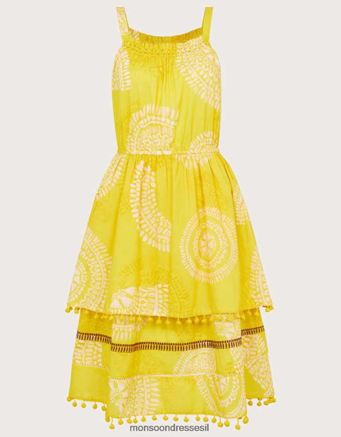 הַלבָּשָׁה Monsoon שמלת קולר מדורגת צהוב נשים HTJ0TZ164