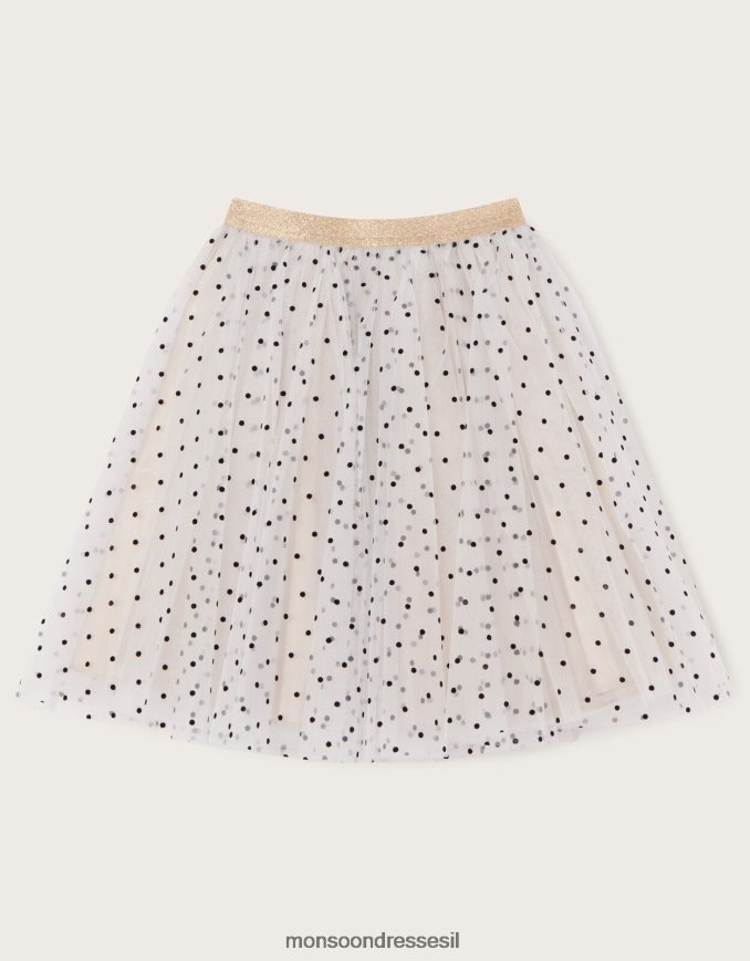 הַלבָּשָׁה Monsoon חצאית מנצנצת מנוקדת של ארץ הפלא זהב ילדה HTJ0TZ1652