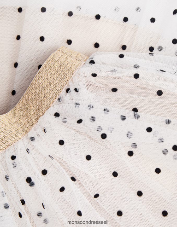 הַלבָּשָׁה Monsoon חצאית מנצנצת מנוקדת של ארץ הפלא זהב ילדה HTJ0TZ1652