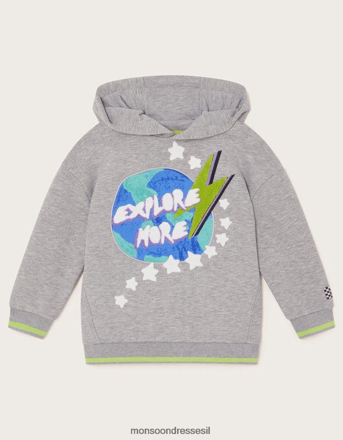 הַלבָּשָׁה Monsoon לחקור קפוצ'ון גדול יותר אפור יֶלֶד HTJ0TZ1661