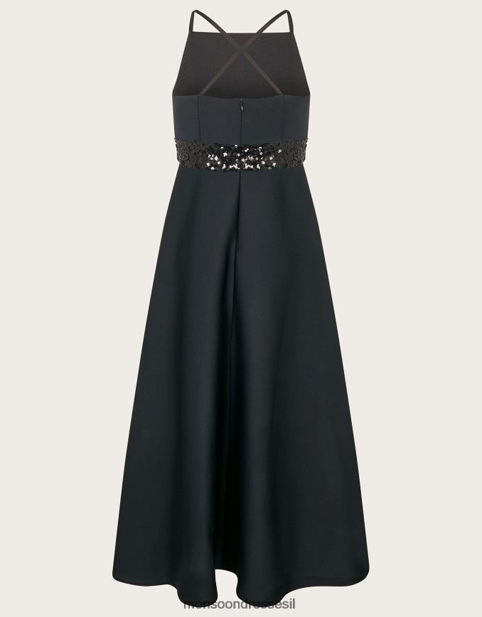 הַלבָּשָׁה Monsoon שמלת נשף צלילה עם נצנצים שָׁחוֹר ילדה HTJ0TZ1663