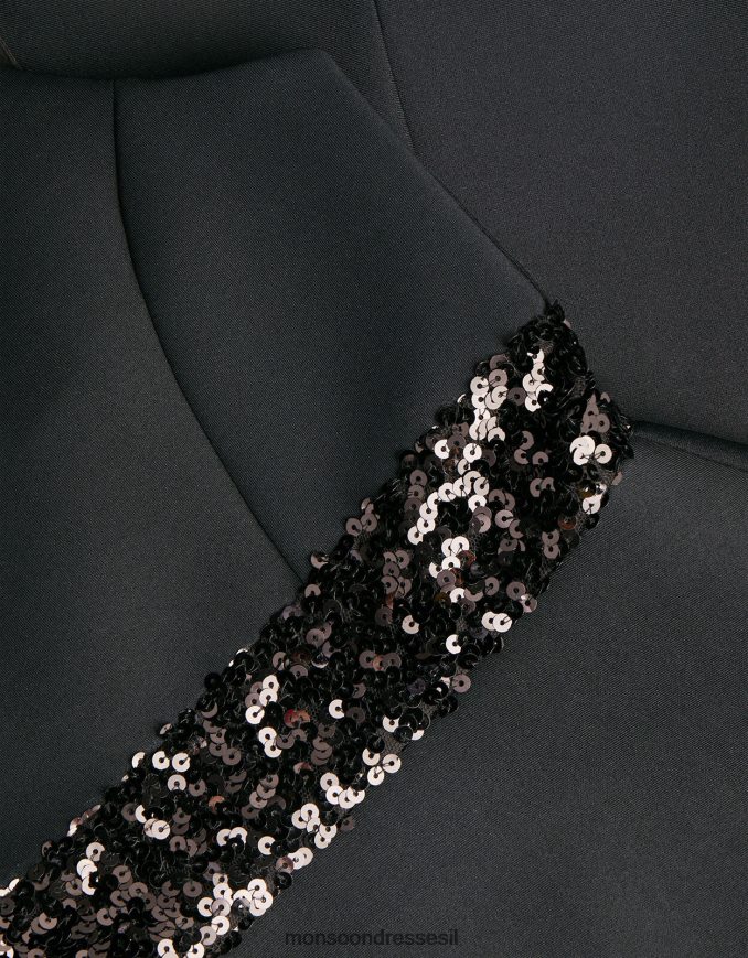 הַלבָּשָׁה Monsoon שמלת נשף צלילה עם נצנצים שָׁחוֹר ילדה HTJ0TZ1663