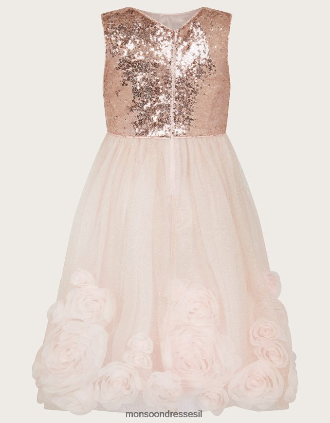 הַלבָּשָׁה Monsoon שמלת ורדים תלת מימדית של ארבלה ורוד (ורוד כהה) ילדה HTJ0TZ1665