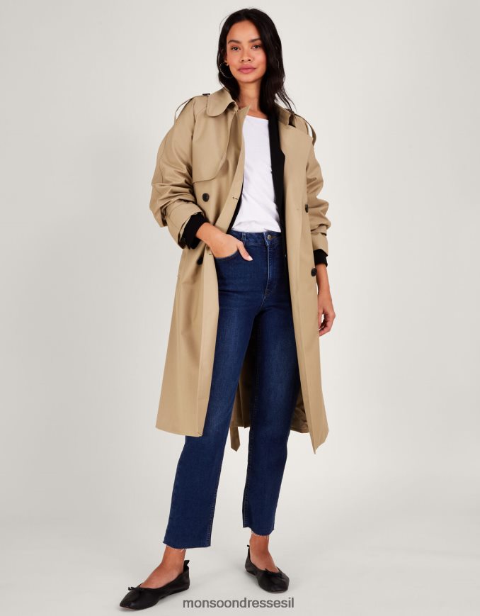 הַלבָּשָׁה Monsoon מעיל גשם מידי גָמָל נשים HTJ0TZ166