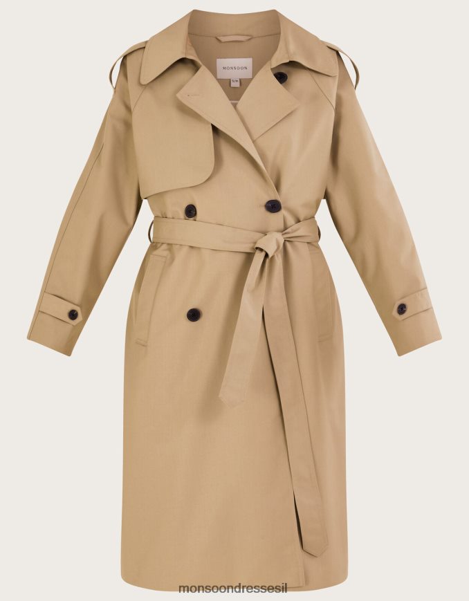 הַלבָּשָׁה Monsoon מעיל גשם מידי גָמָל נשים HTJ0TZ166