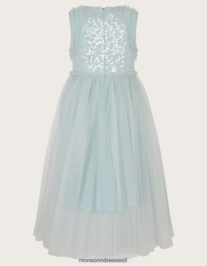 הַלבָּשָׁה Monsoon שמלת מלמלה עם פאייטים של פריסילה כְּחוֹל ילדה HTJ0TZ1671