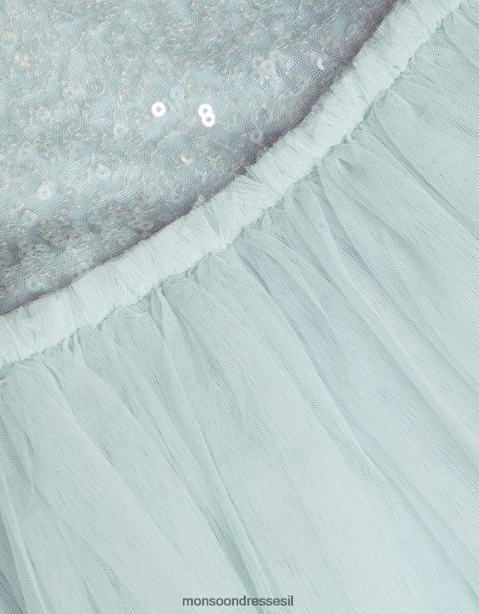 הַלבָּשָׁה Monsoon שמלת מלמלה עם פאייטים של פריסילה כְּחוֹל ילדה HTJ0TZ1671