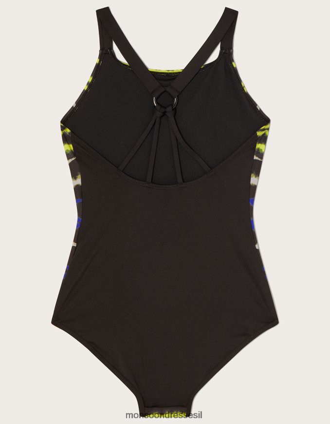 הַלבָּשָׁה Monsoon בגד ים עם רצועת קשירה חשמלית שָׁחוֹר ילדה HTJ0TZ1676