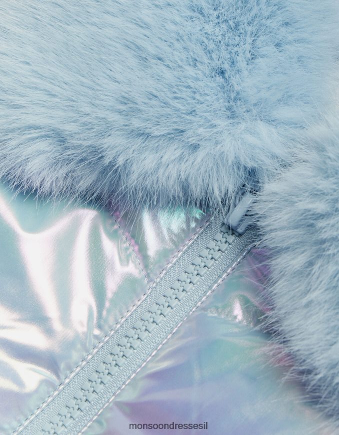 הַלבָּשָׁה Monsoon מעיל מרופד סלסול מתכתי כחול (כחול בהיר) ילדה HTJ0TZ1677