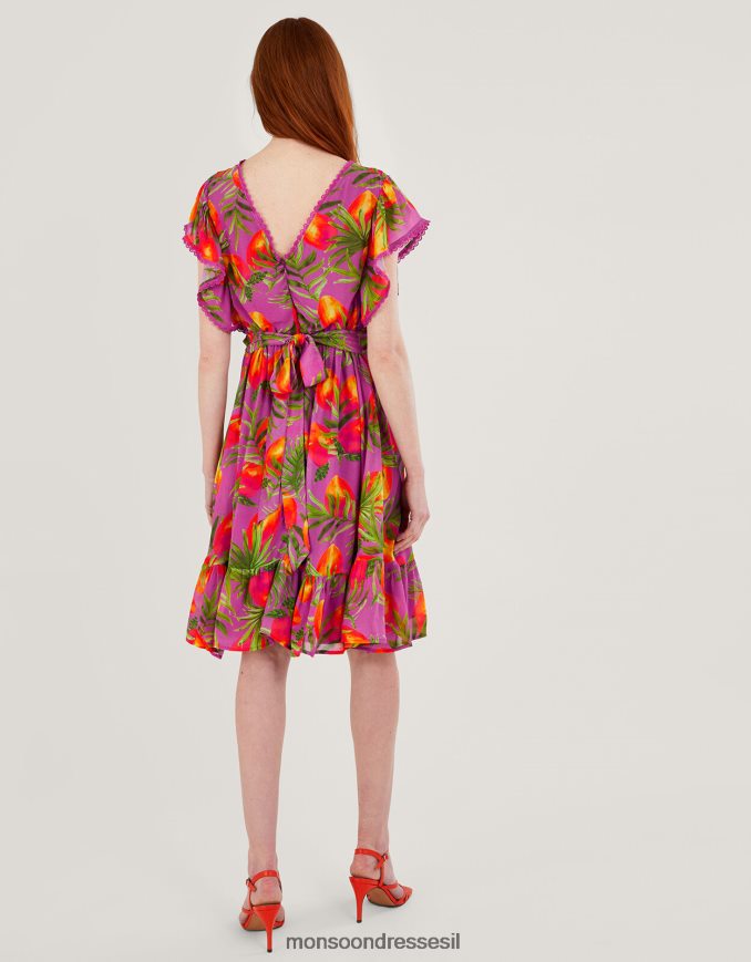 הַלבָּשָׁה Monsoon שמלת אטיאנה בהדפס ויסקוזה בר-קיימא סָגוֹל נשים HTJ0TZ167