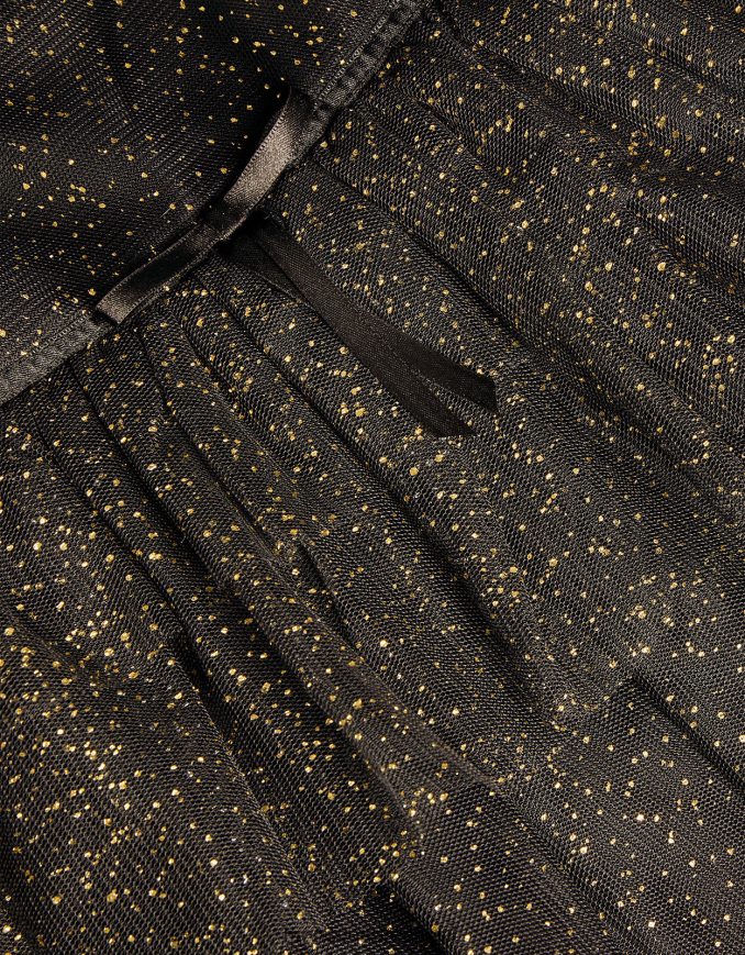 הַלבָּשָׁה Monsoon שמלת מקסי מלמלה של ארץ הפלא אלכסנדרה שָׁחוֹר ילדה HTJ0TZ1686