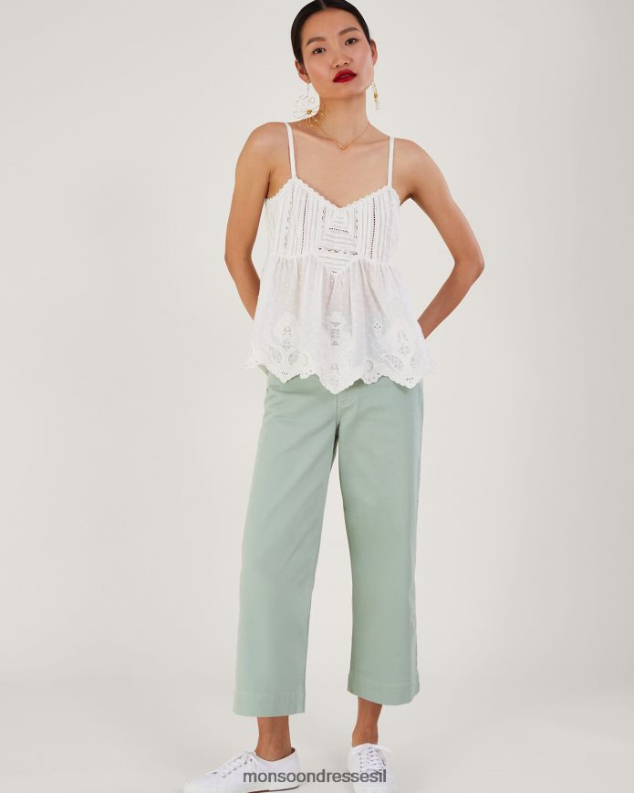 הַלבָּשָׁה Monsoon ראש קאמי רקום עם קצה צדפה איכותי לבן נשים HTJ0TZ168