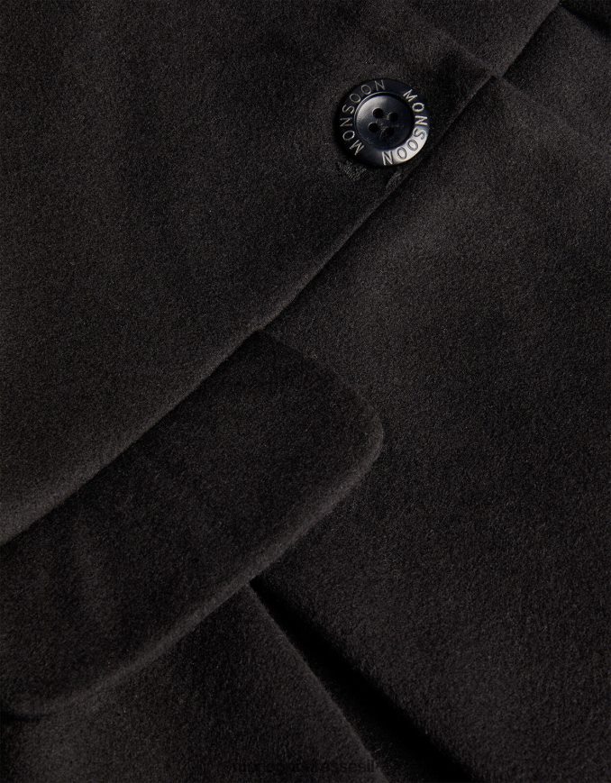 הַלבָּשָׁה Monsoon מעיל ברדס צווארון שָׁחוֹר ילדה HTJ0TZ1690