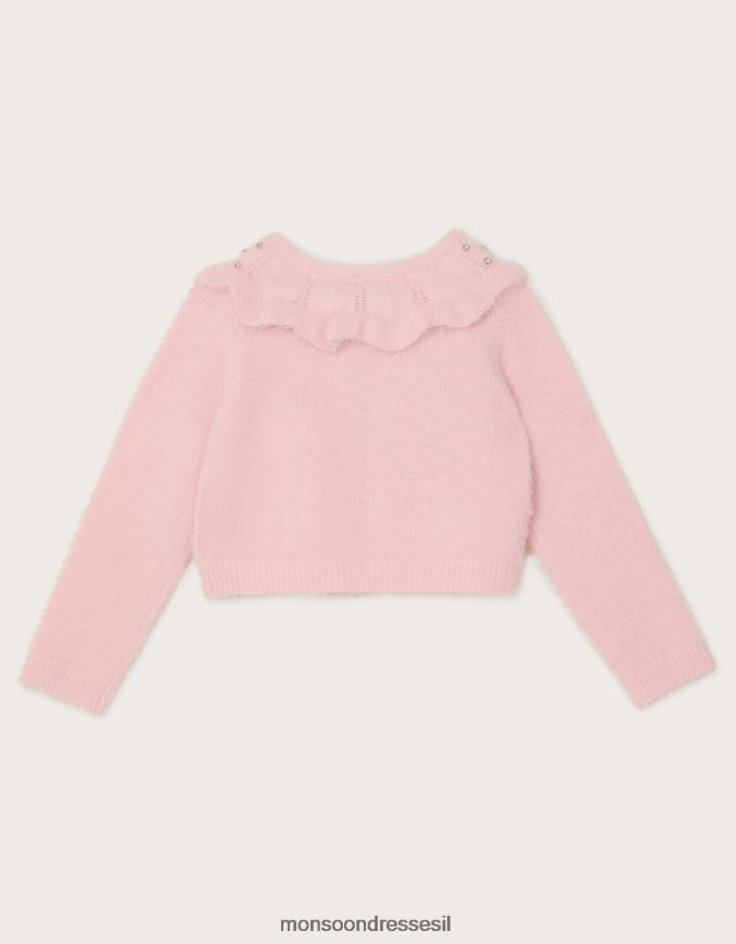 הַלבָּשָׁה Monsoon קרדיגן בולרו עם צווארון חן רך וָרוֹד ילדה HTJ0TZ1692