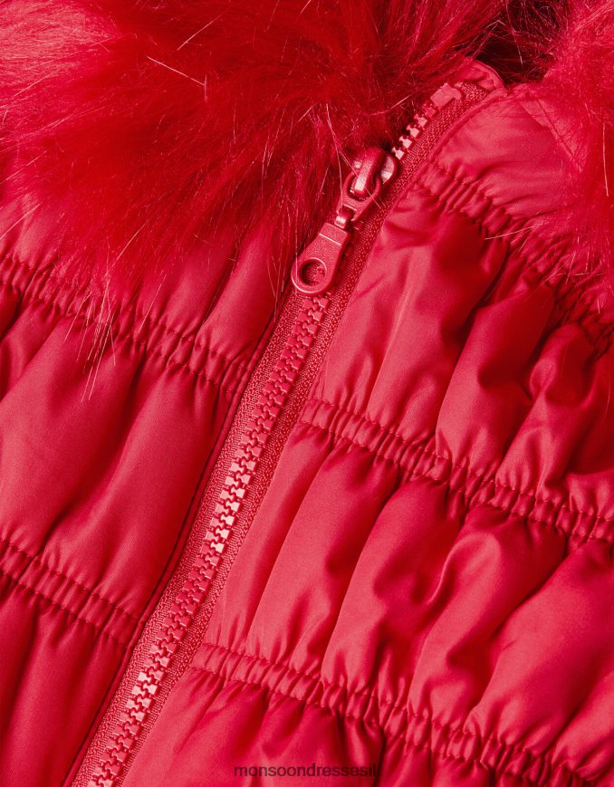 הַלבָּשָׁה Monsoon מעיל מרופד נפוחים מרופד אָדוֹם ילדה HTJ0TZ1697