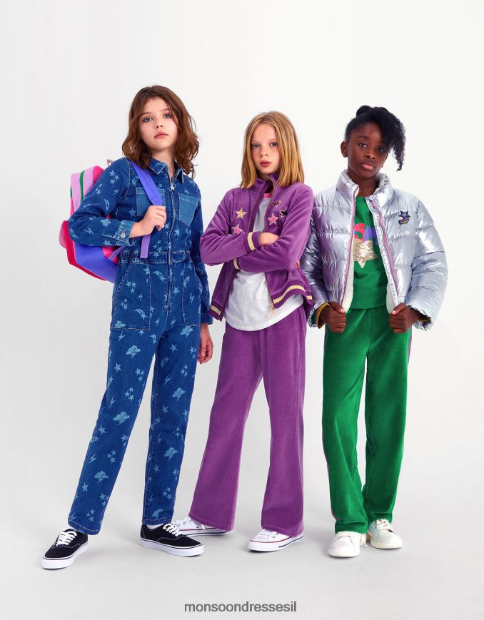 הַלבָּשָׁה Monsoon נעלי ריצה מתרחבות בקטיפה קוסמית סָגוֹל ילדה HTJ0TZ1700