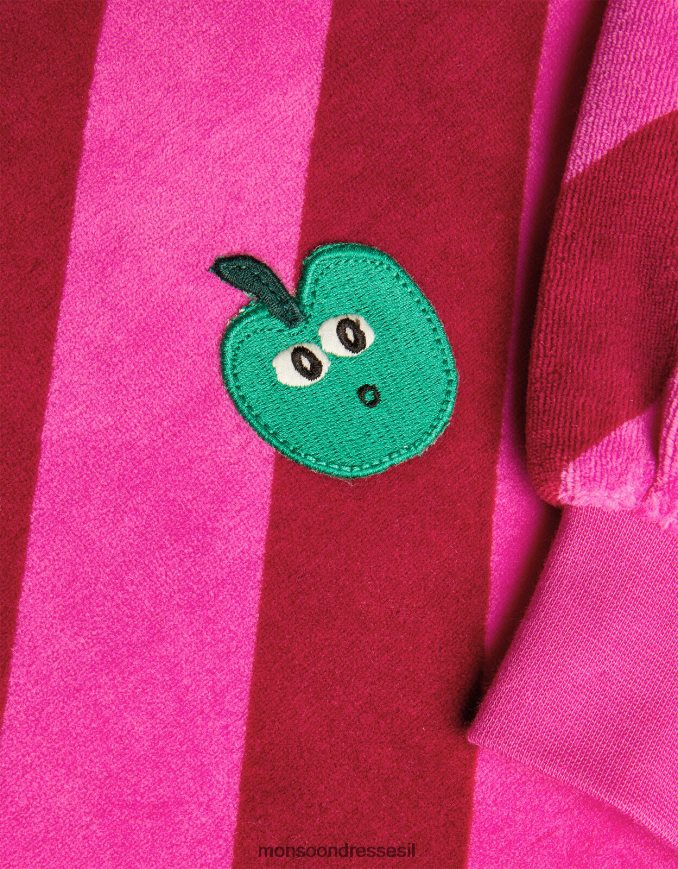 הַלבָּשָׁה Monsoon חלק עליון פס אלכסוני מקטיפה וָרוֹד יְלָדִים HTJ0TZ1702