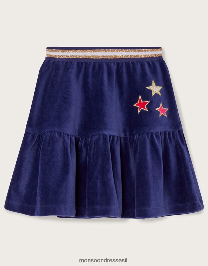 הַלבָּשָׁה Monsoon חצאית קטיפה קוסמית כְּחוֹל ילדה HTJ0TZ1703