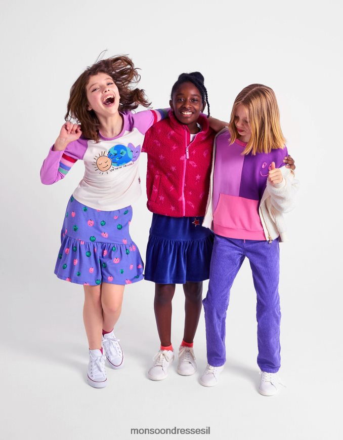 הַלבָּשָׁה Monsoon חצאית קטיפה קוסמית כְּחוֹל ילדה HTJ0TZ1703